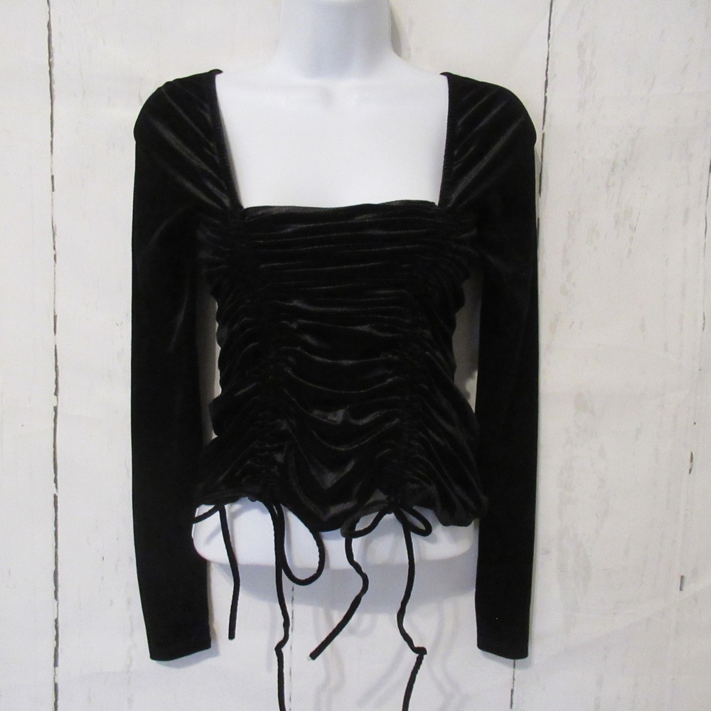 Wild Fable Top XS Velvet Ruched Corset Goth Witchy Steampunk Whimsigoth Festival